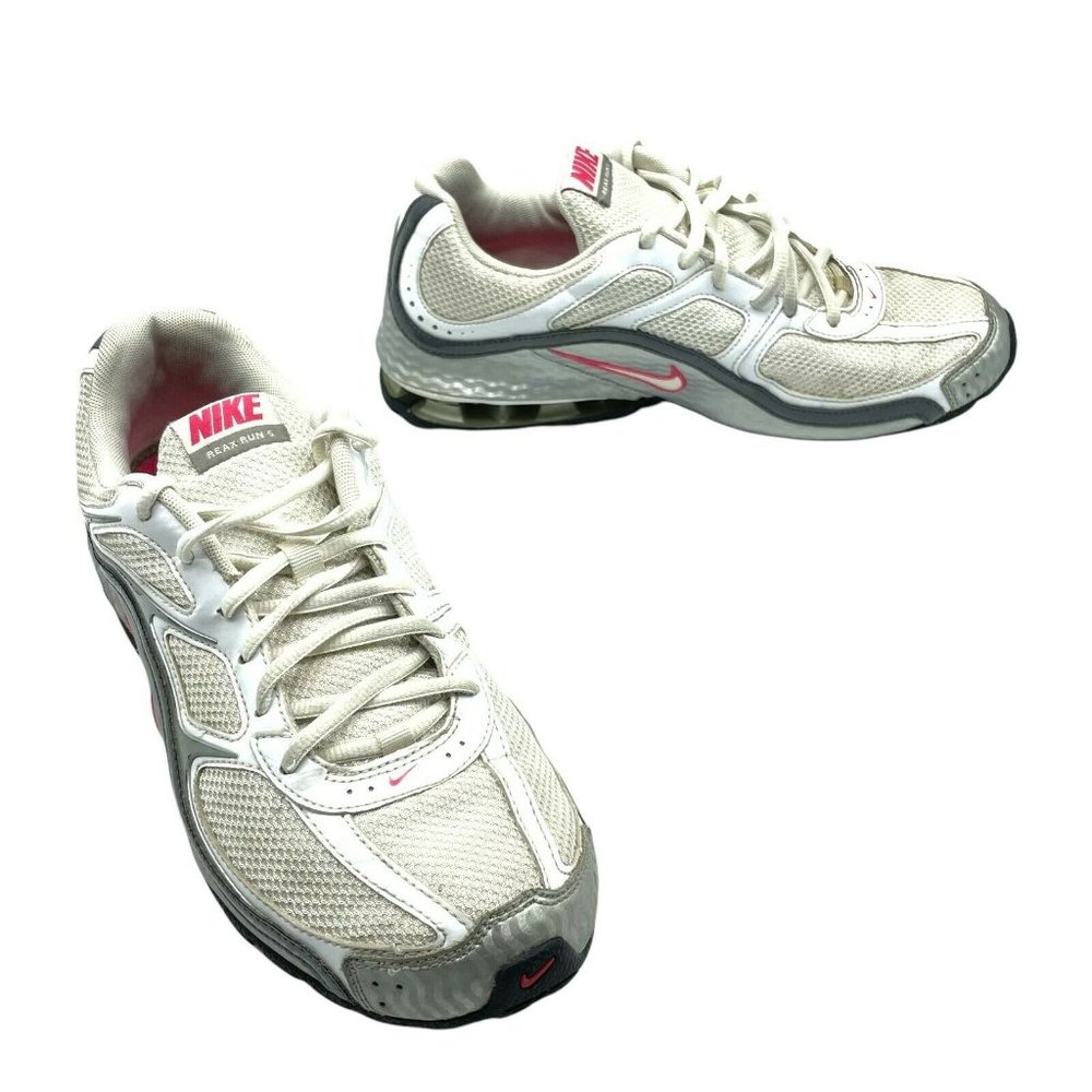 Nike Reax Sneakers Lace Up White Pink Size 10 Women Sport Running Shoes Footwear